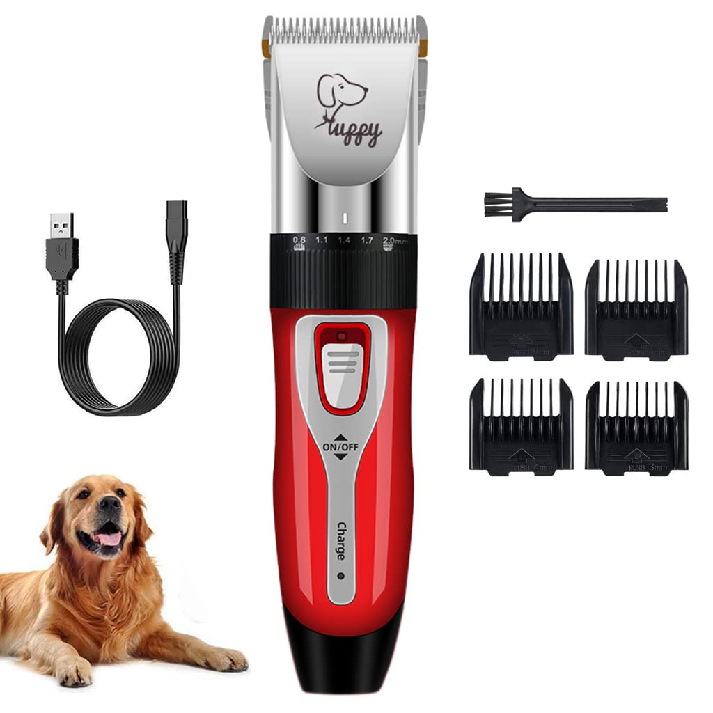 Qpets Electric Dog Hair Trimmer USB Rechargeable Hair Trimmer for Cat Thick Long Hair Dog Hair Trimmer Kit with Hair 4 Limiting Comb, Cleaning Brush, Pet Grooming Hair Clipper(Battery Power) Qpets Electric Dog Hair Trimmer USB Rechargeable Hair Trimmer for Cat Thick Long Hair Dog Hair Trimmer Kit with Hair 4 Limiting Comb, Cleaning Brush, Pet Grooming Hair Clipper(Battery Power)